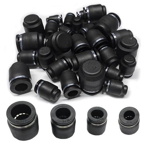 20PCS Push-in Connect Tubing Pneumatic Cap Plastic Tubing Quick Cap Plug Fitting for 1/2 3/8 5/16 1/4 Tube Air Line Fittings