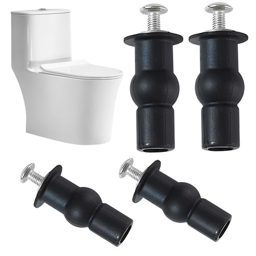 4Pcs Toilet Seat Fixing Kit, Universal Blind Hole Expansion Bolts with Rubber Sleeves, Top Mount Toilet Seat Replacement Screws for Hinge Tightening