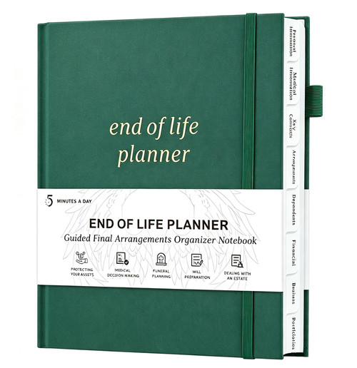 End of Life Planner 7.5" X 9", Dark Green