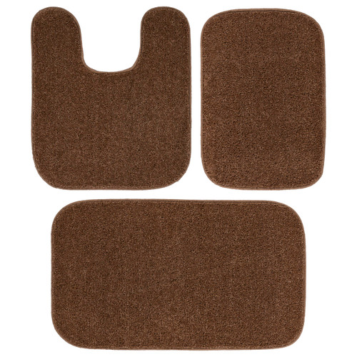 Garland Rug Gramercy Washable Bath Rug – Soft, Plush, Absorbent, Quick-Dry, Durable, 3 Piece Rug Set (Contour Rug, 17"X24", 20"X34" Bath Rugs), Cinnamon