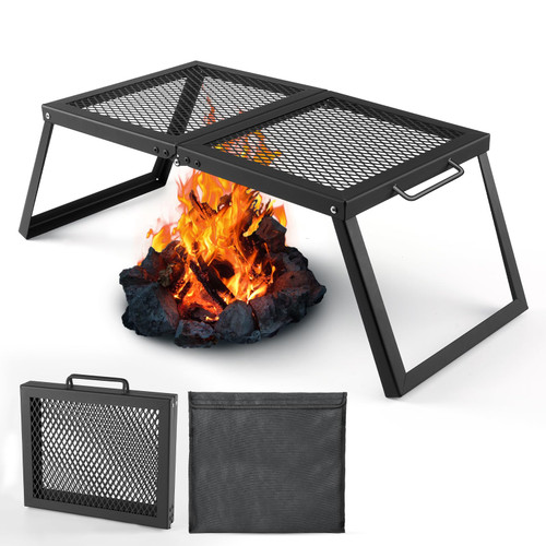 Odoland Folding Campfire Grill Camping Grill for Outdoor Cooking Bonfire