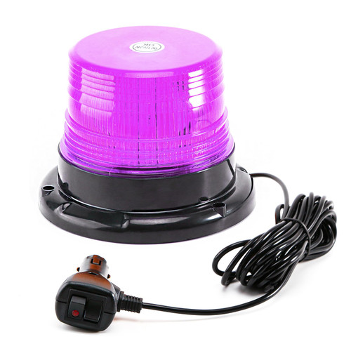PKINGLAKE Purple Rooftop Beacon Strobe Lights w/Magnetic Base, 1-Pcs