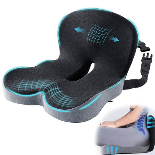 Seat Cushion with Lumbar Support Pillow, Back and Seat Cushion for Office