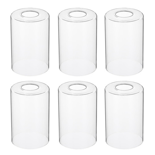 PATIKIL 6 x 4 Inch Clear Glass Shades Replacement, 6pcs Handmade Glass Lamp Shade Cylinder Lampshade Light Fixture with 1-5/8" Fitter for Chandelier Pendant Wall Sconces