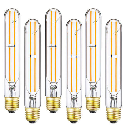 Duoled 7.3Inch T10 Led Bulb 6W Dimmable Light Bulbs E26 Tubular Bulbs 2700K
