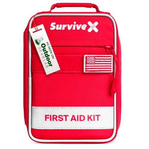 SurviveX Small First Aid Kit, Emergency Kit for 1-2 People