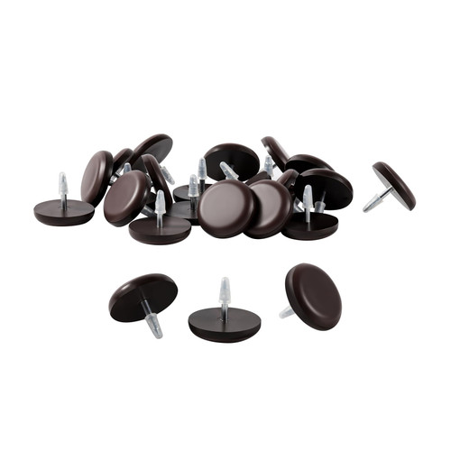 3/4“ Nail on Furniture Sliders (24 Pack) - Furnigear Heavy Duty PTFE (Teflon) Chair Leg Slider Glide Wooden Furniture Movers Move Your Furniture Easily & Safety - Best Floor Protector Brown