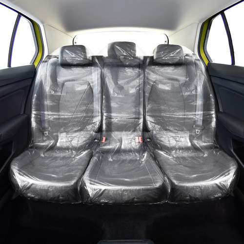 BBTO 10 Pcs Disposable Car Seat Cover Plastic Transparent Universal