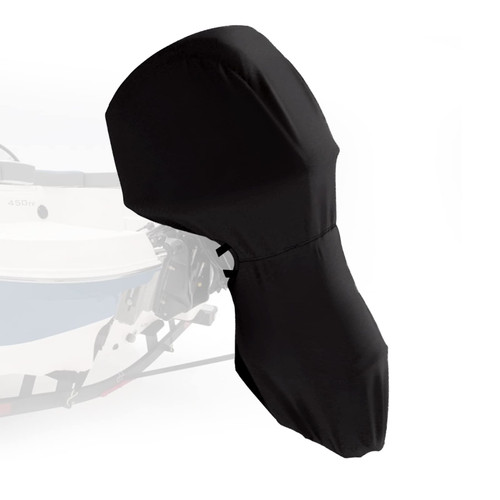 GOTRUTH Full Outboard Motor Cover, 800D Waterproof, Fits 100-150HP, Black