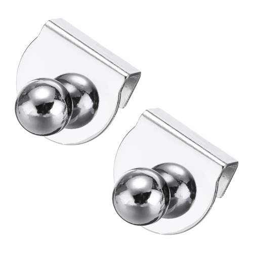 uxcell 2pcs Glass Door Pull Handles, Iron Door Clips Pull Handles with Screw Shower Glass Door Knob Handles for 5-8mm Glass Display Cabinet Furniture Cabinet Drawer Silver Tone