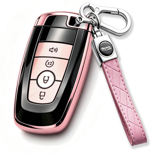Tautrophen Key Fob Cover Fit for Ford Edge Bronco Explorer Expedition Ranger Escape Maverick F150 F250 F350 Smart Key