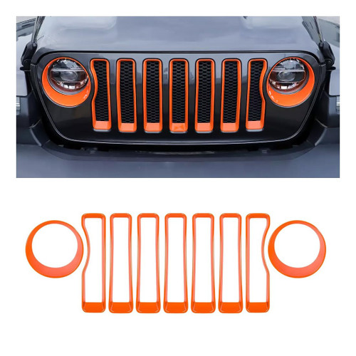 MAXDOM Grill Insert Set Fit for Jeep 2018-2023 Wrangler JL JLU Sport S