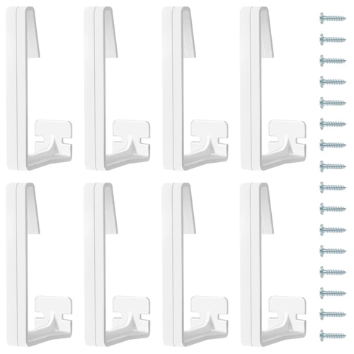 8 PCS RV Side Curtain Hold Down, RV Curtain Clips, Plastic Camping Curtain Track Clips with Screws, RV Curtain Retainer for Inside RV Windows, RV Accessories Hardware
