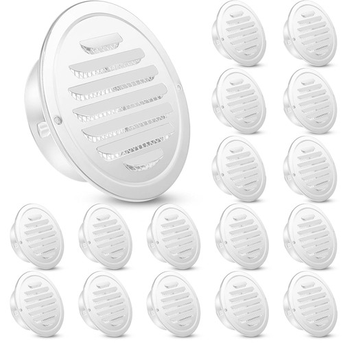 Zonon 18 Pcs 4 Inch Soffit Vents Round Vent Cover Stainless Steel, White