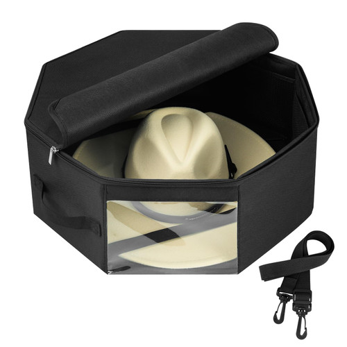 Hat Box for Cowboy, Panama, Fedora Wide Brim Hats, Side Support Hat Case