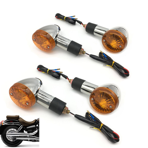 SPNUVR Universal 4Pcs Motorcycle Bullet Turn Signal Lights