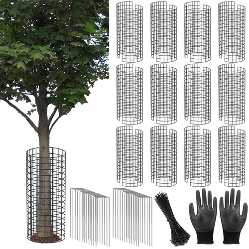 UQM 12 Pack Tree Trunk Protector, 24 Pcs Metal Tree Guards Trunk Protector