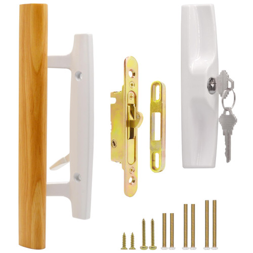 TPard Keyed Sliding Glass Patio Door Handleset with Mortise Lock 45° Keyway