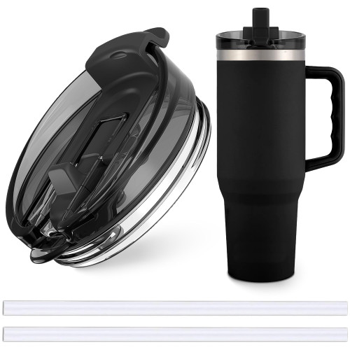 Jmoe USA 40 oz Replacement Lid For Yukon Fit Forty Tumbler With Handle | 2 in 1 Straw Lid | Made of BPA Free Tritan Plastic | 100% Leakproof Design | Dishwasher Safe (1-Pack)