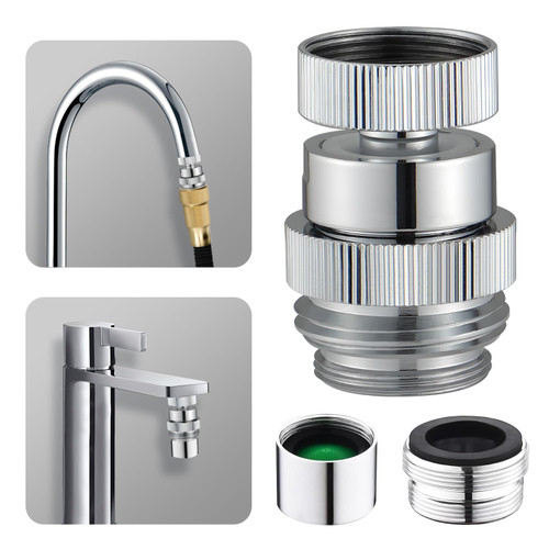 Sink Faucet to Garden Hose Adapter, 3/4" GHT Adapter Kit with Aerator