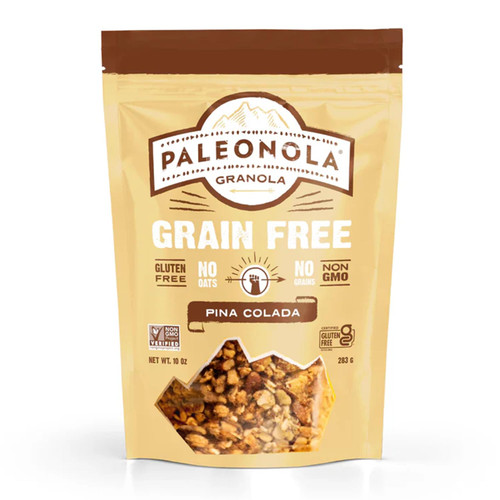 Paleonola Pina Colada Grain Free Granola, 10 Oz Resealable Bag (Pack of 1) - Grainless Paleo Granola Blended with Dried Coconut, Nuts, Seeds & Pineapples - Low Carb Gluten & Dairy Free, Non-GMO Snack