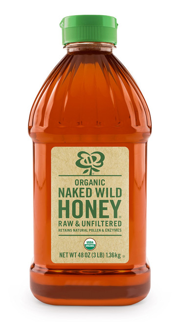 Naked Wild Honey, Organic Raw Unfiltered Wildflower Honey, 48 Ounce