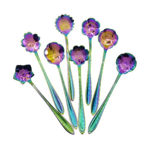 Flower Spoon Set-8pcs DGQ Teaspoon Coffee Spoon Creative Stirring Tea spoon