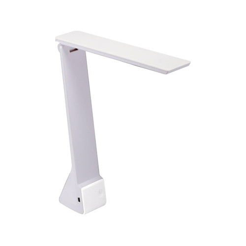 Bostitch Office KT-VLED1810-WHITE Powered Rechargeable Battery LED Desk Lamp, 3 Color Temperatures, Flip Open, White