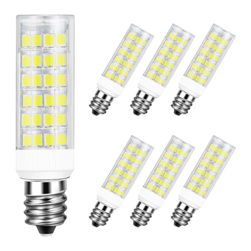 DiCUNO 5W E12 LED Bulbs, 50W Equivalent Daylight White 6000K, 550LM, 6-Pack