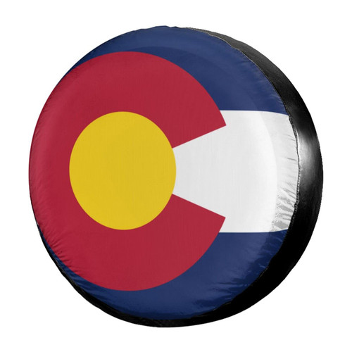 Foruidea Colorado Flag Spare Tire Cover Dust-Proof Wheel Tire Cover Fit Trailer, RV, SUV and Many Vehicle 15 Inch
