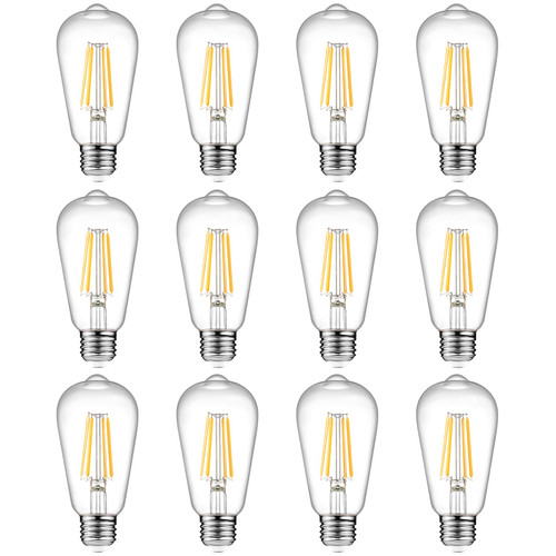 Ascher LED Edison Bulbs, E26 Base Vintage Light Bulb, 6W (60W Equivalent)