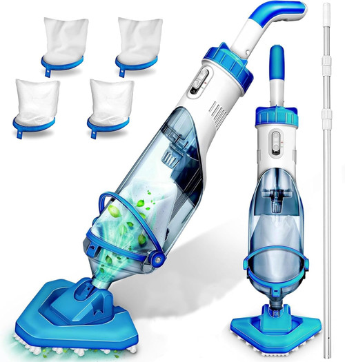 Lanchez Cordless Handheld Pool Vacuum for above ground pool Telescopic Pole