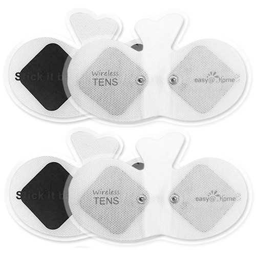 Easy@Home TENS Unit Electrode Pads, 4-Pack 6.5"x3" Self-Stick Carbon ETP015