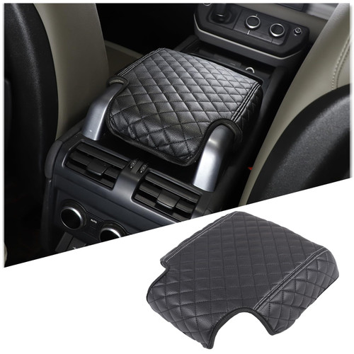 HIRUFAIT Center Console Armrest Cover Compatible with Land Rover Defender 90/110/130 2020-2023 Accessories, Comfortable Leather Armrest Box Pad Cushion Protector (A Style)