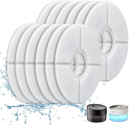 beq offical cat water fountain filter, 12 Packs Replacement Filters for E1 Infinity Cat Fountain, 6 Months Set of Replacement Filters for Pet Water Fountain Dog Dispenser
