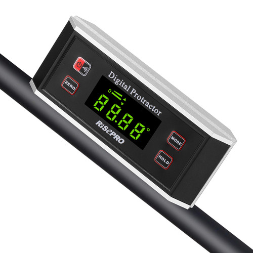 Inclinometer, RISEPRO® Digital Protractor Angle Finder Level Inclinometer Magnetic V-Groove 0~360 degree with Backlight 82413B
