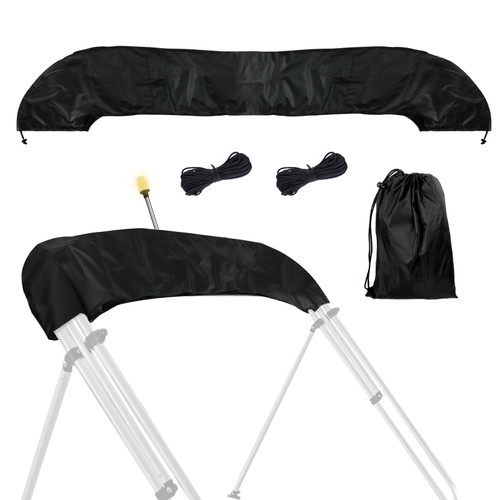 HWEIUA Bimini Top Storage Boot 91"-96" Width, 600D Heavy-Duty Waterproof UV Protection Pontoon Bimini Boot Cover Replacement Suited for Standard 3-4 Bows Bimini Tops