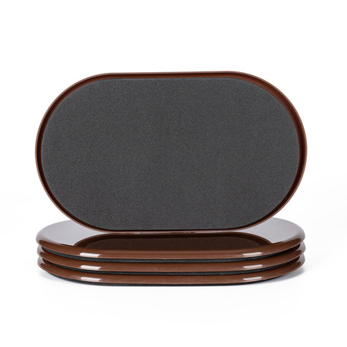 4 Pcs 5 3/4'' x 9 1/2" Furniture Sliders Pads for Hardwood Floors（Coffee）