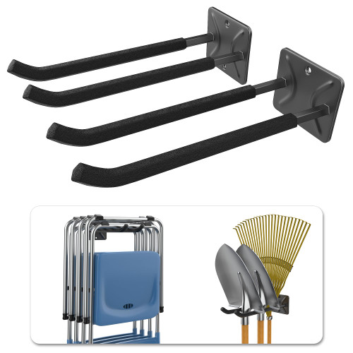 WALMANN Garage Hooks, Heavy Duty 12-inch Wall Hooks for Hanging, 2-Pack