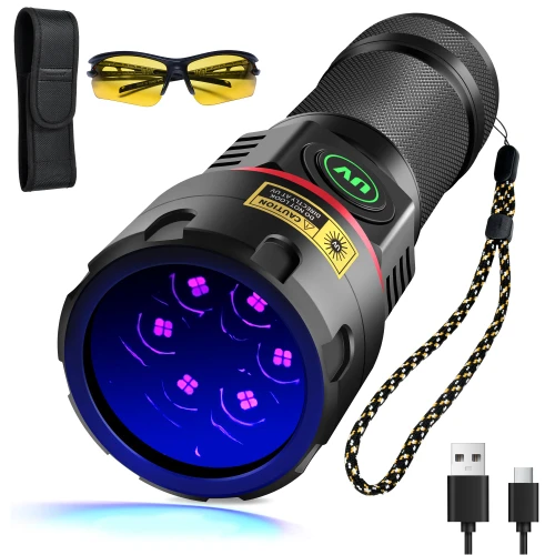 DARKBEAM UV Flashlight Filtered 365nm Black Light Blacklight Woods Lamp 80W