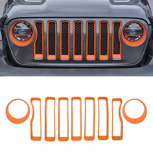 MAXDOM Grill Insert Set Fit for Jeep 2018-2023 Wrangler JL & Gladiator JT