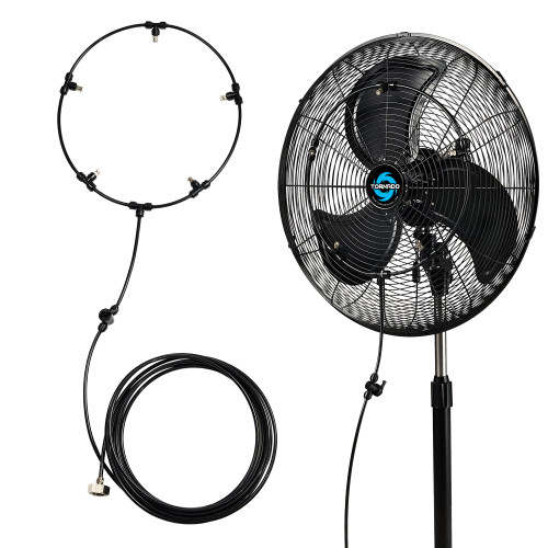 Tornado 7’’ Outdoor Misting Kit for Cooling, Portable Misters System for Outside Patio Fan, 19.6FT Misting Line, Fan Water Mister Spray with Control Valve for Cooling Outdoor Backyard/Porch/Garden
