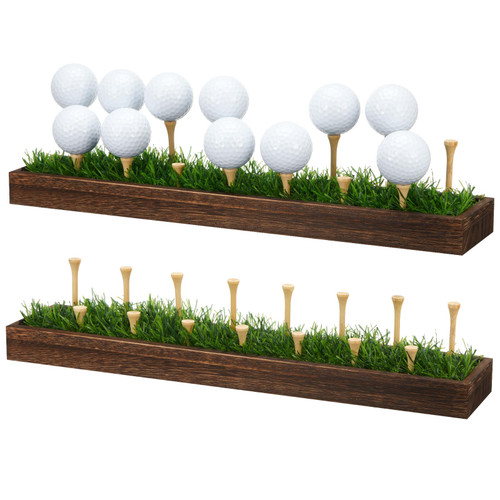 Simgoing Golf Ball Display Rack Holder, Wall Mount Shelf for 15, 2 Pieces