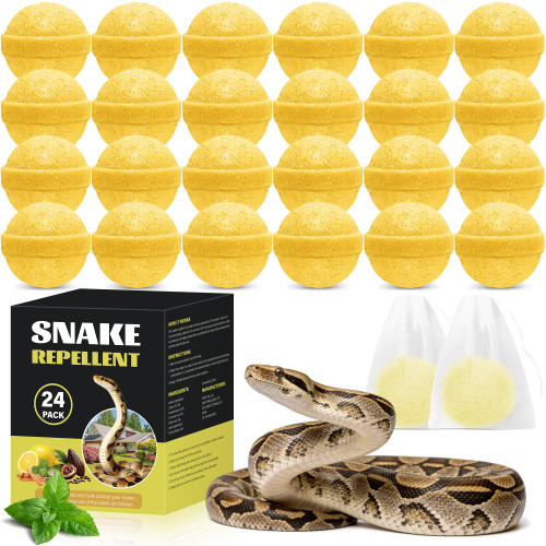 24 Pack Snake Repellent Balls, Natural Snake Deterrent for Yard, Garden