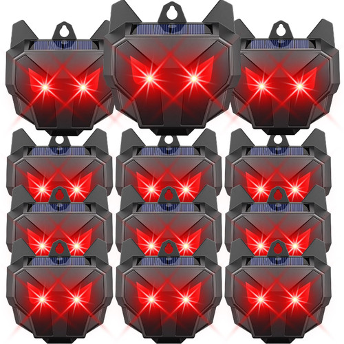 Mysora 12 Pcs Solar Predator Light Nocturnal Animal Repeller Outdoor Coyote Deterrent Devices Light Sensor Animal Repellent for Chicken Coop Skunk Deer Fox Raccoon Cat Garden Yard Farm