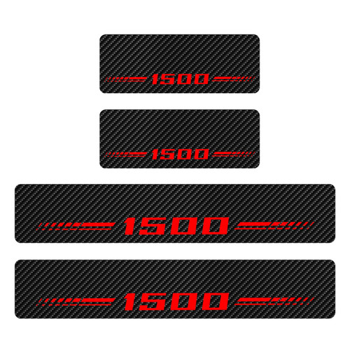 Annloysky 4Pcs Car Door Sill Protectors Compatible with Dodge RAM 1500 Accessories, Door Entry Guard Scuff Sill Protector Plate, Upgraded Full Coverage Carbon Fiber Leather Door Sill Stickers