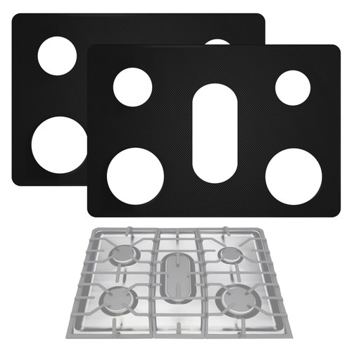 2Pcs Stove Protector liner for LG 30in 5-Burner Gas Ranges, Reusable Stove Top Covers for Gas Burners – Non-Stick, Washable & Heat-Resistant – Compatible with LDG4315, LRG4115, LRGL5825 & More