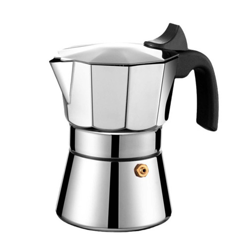 Octagonal 6-Cup （300ml)Stovetop Espresso Maker, Stainless Steel Moka Pot