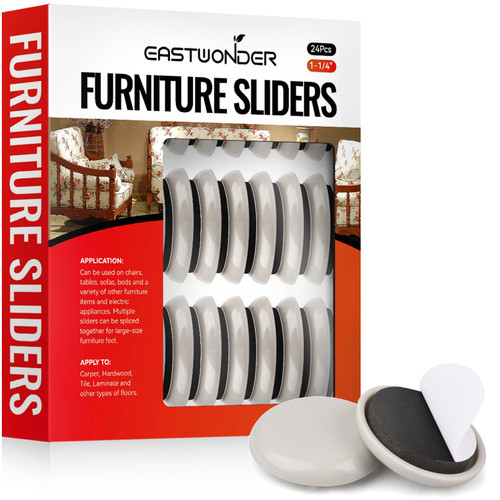 Upgraded Furniture Sliders for Carpet 1-1/4" 24 PCS