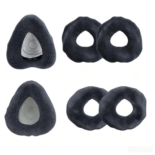 playWooWgo 4 Pack Universal CPAP Mask Liners, Ultra Soft Micro-Fleece Full Face Mask Covers, Reusable Breathable, Reduce Air Leaks & Pressure Marks, Compatible with F20-Charcoal Gray
